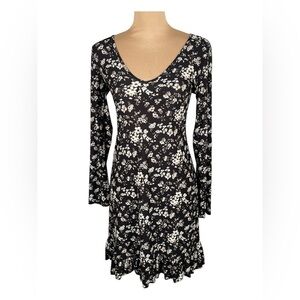DEBORAH VIERECK FLORAL LONG-SLEEVE DRESS XS